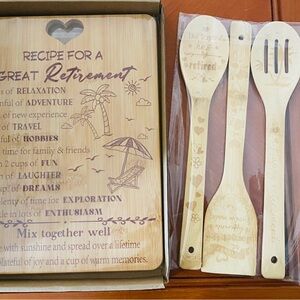 Bamboo Retirement Recipe Cutting Board and Utensil Set